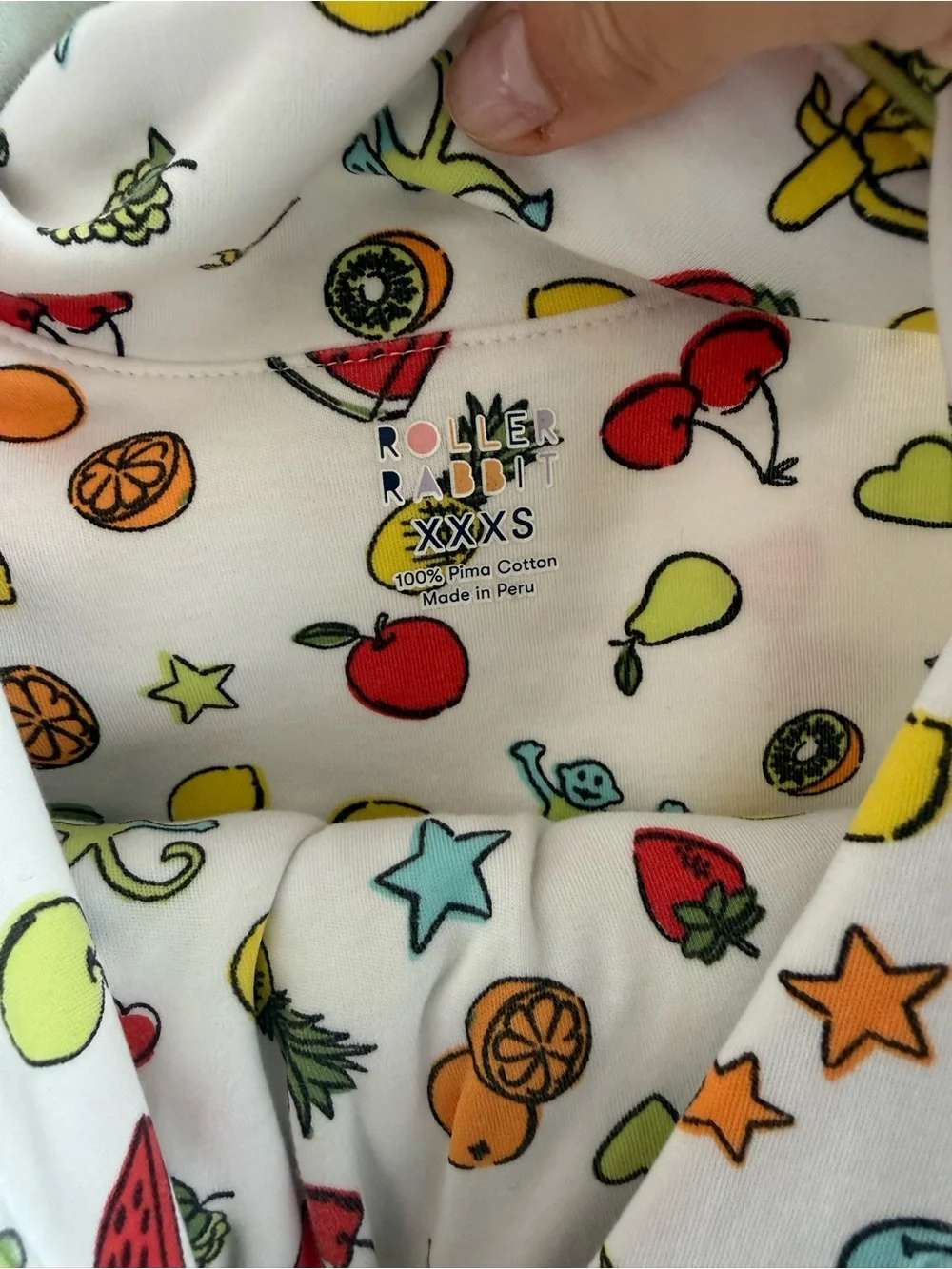 Roller Rabbit White Fruit & Emoji Short Sleeve Pajama Set